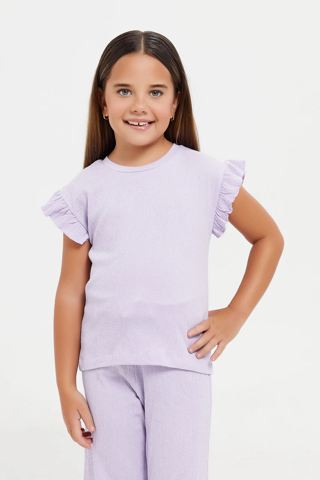 Girls Lilac Textured Set (2 Piece)