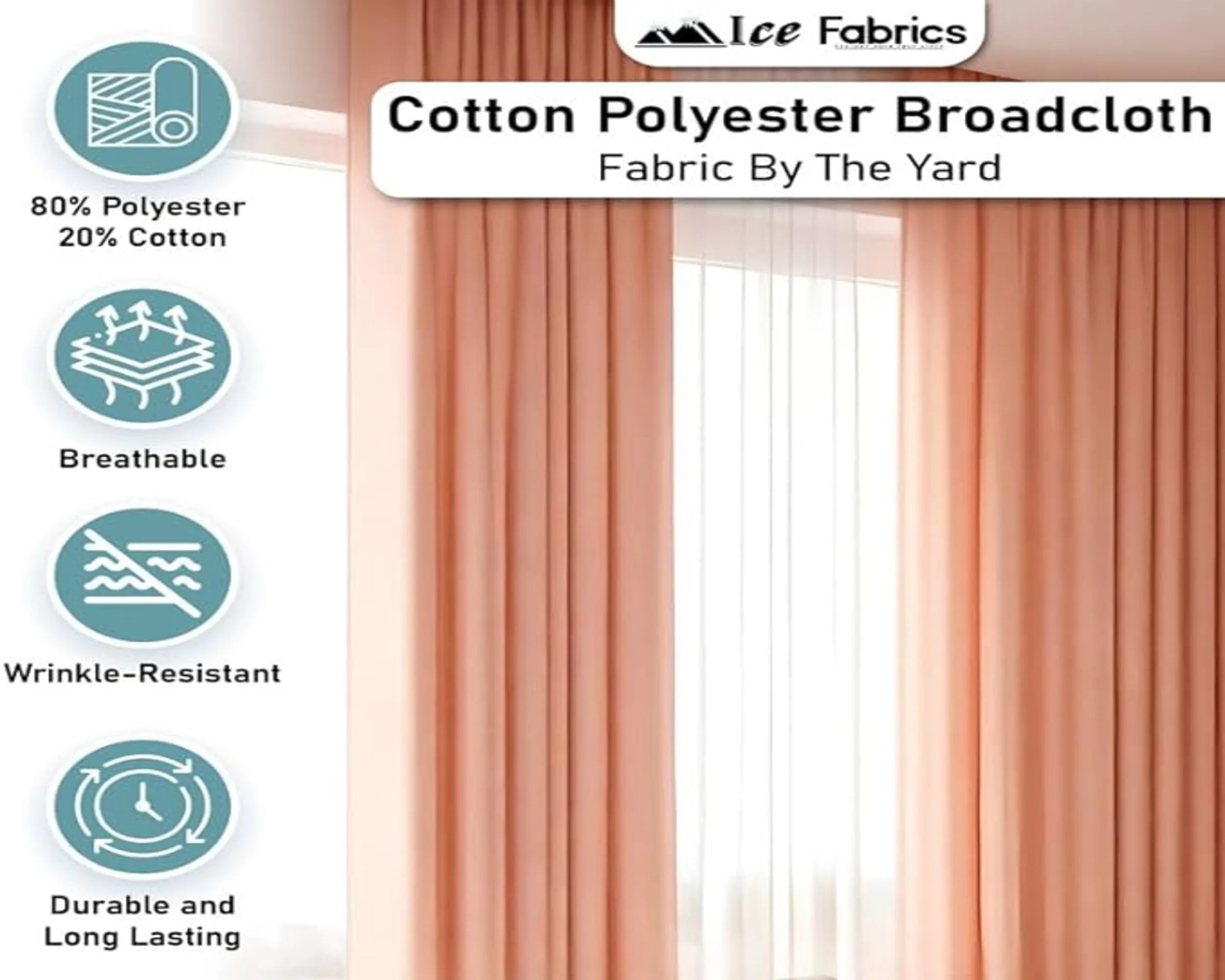 Hunter Green Broadcloth Polyester Cotton Fabric | Poly Cotton Fabric