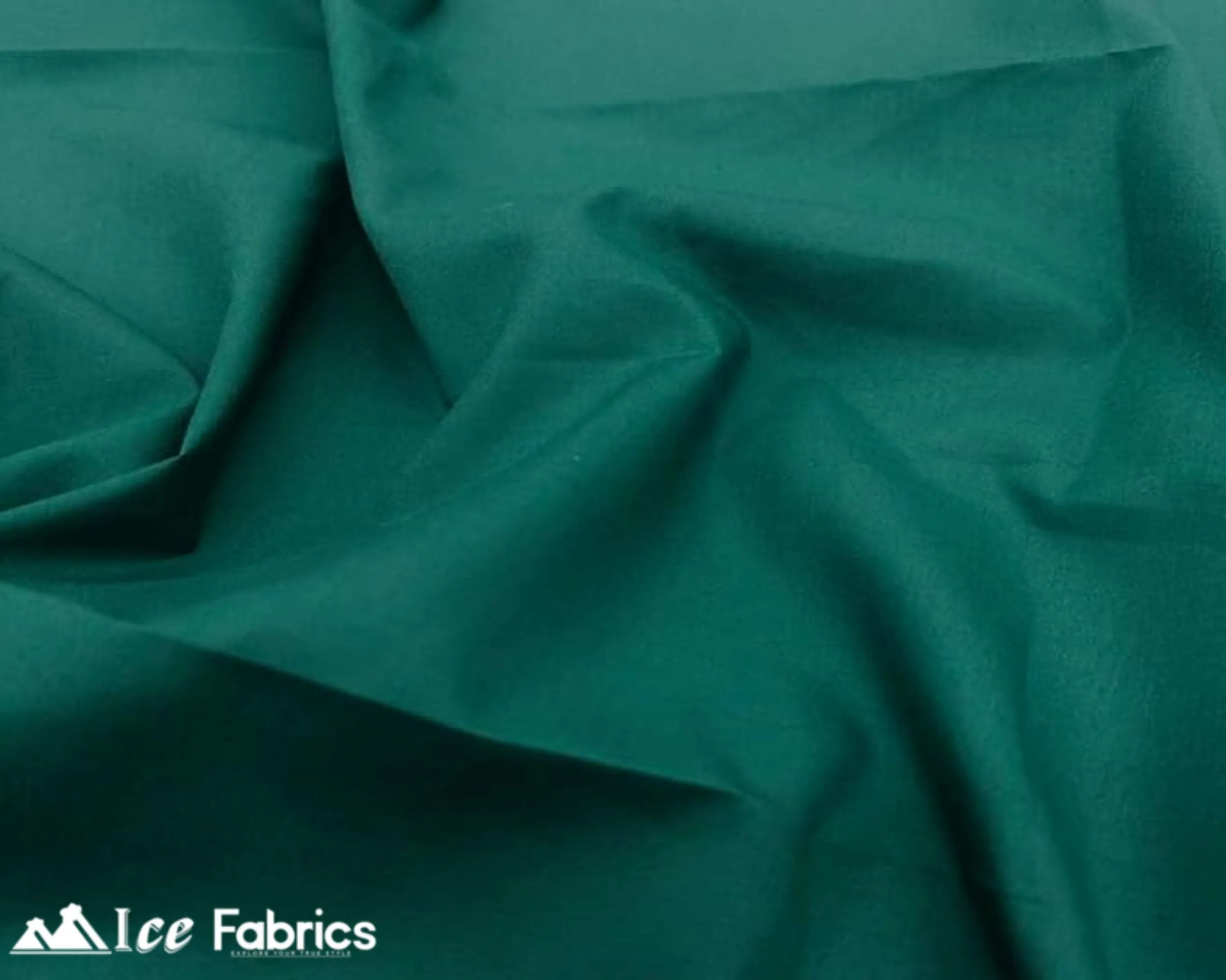 Hunter Green Broadcloth Polyester Cotton Fabric | Poly Cotton Fabric