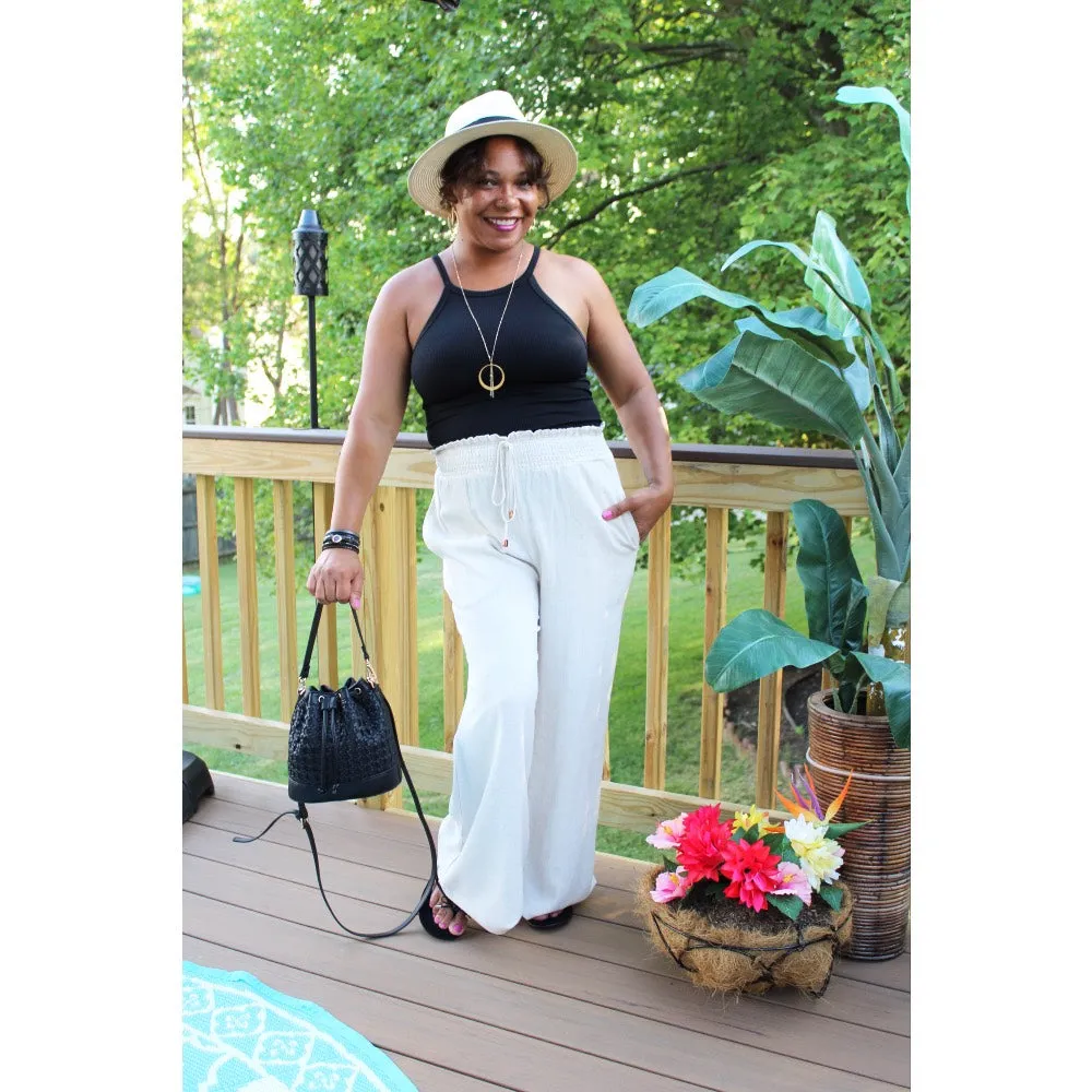 Soft Linen Wide Legged Pants